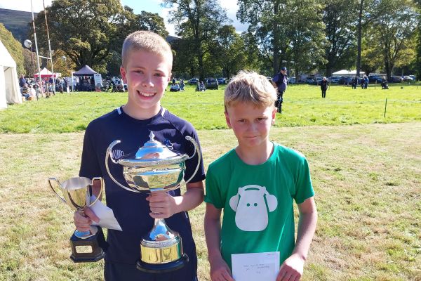 Under 15 years / 8 stone World Champion Charlie Armstrong with runner up John-Lukas Stainton